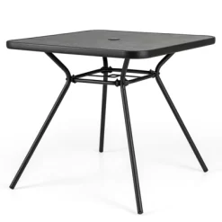 Tangkula 32" Patio Dining Table W/ 1.6" Umbrella Hole & Lid DPC Tabletop For Backyard -Tangkula GUEST f1c790f8 3196 4d37 8c03 40f24d09801b