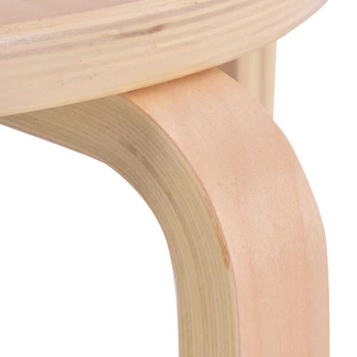 Tangkula 4 Pcs 17" Round Stacking Stool Dining Chair Set Backless Wood Seats Natural 7 Tangkula 4 Pcs 17" Round Stacking Stool Dining Chair Set Backless Wood Seats Natural - Image 5