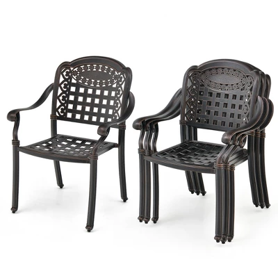 Tangkula 4 Pieces Cast Aluminum Patio Chair Bistro Dining Chair Outdoor Cast Aluminum Chair 12 Tangkula 4 Pieces Cast Aluminum Patio Chair Bistro Dining Chair Outdoor Cast Aluminum Chair - Image 10
