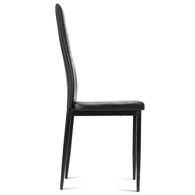 Tangkula Kitchen Set Of 4 Dining Chair PVC Leather Metal Base High Back 7 Tangkula Kitchen Set Of 4 Dining Chair PVC Leather Metal Base High Back - Image 5