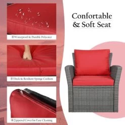 Tangkula 4-Piece Rattan Wicker Patio Outdoor Furniture Sofa Set With Cushions & Tempered Glass Table 23 Tangkula 4-Piece Rattan Wicker Patio Outdoor Furniture Sofa Set With Cushions & Tempered Glass Table -Tangkula GUEST f28d78b0 0857 4233 b94f 3be7e13d11ba