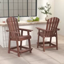 Tangkula Tall Adirondack Chair HDPE Outdoor Bar Stools With Armrests 4.5” Wide Footrest Patio Adirondack Barstools All-Weather Balcony Chairs Brown 13 Tangkula Tall Adirondack Chair HDPE Outdoor Bar Stools With Armrests 4.5” Wide Footrest Patio Adirondack Barstools All-Weather Balcony Chairs Brown -Tangkula GUEST f2b7d531 21b2 4873 8b92 4cd9891a8705