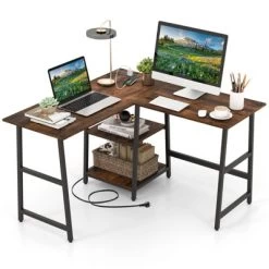Tangkula L Shaped Corner Computer Desk Study Table W/Storage Shelves 21 Tangkula L Shaped Corner Computer Desk Study Table W/Storage Shelves -Tangkula GUEST f2e9a17e d0b6 426d 890b c84977dcec58