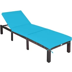 Tangkula Outdoor Rattan Chaise Lounge Chair Adjustable Backrest Recliner With Turquoise Cushions 11 Tangkula Outdoor Rattan Chaise Lounge Chair Adjustable Backrest Recliner With Turquoise Cushions -Tangkula GUEST f389cb8b c32e 416f bb2f 3a9b2505e700