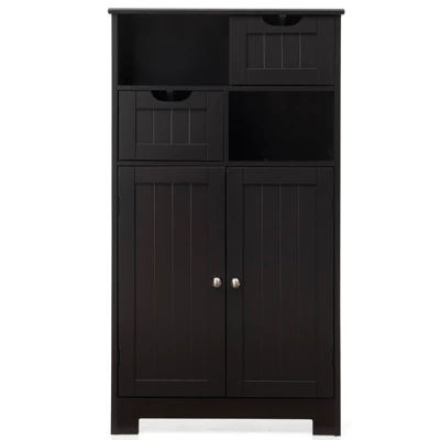 Tangkula Wooden Floor Storage Cabinet For Livingroom Bathroom Office W/Open Shelf, 2 Doors And 2 Drawers 8 Tangkula Wooden Floor Storage Cabinet For Livingroom Bathroom Office W/Open Shelf, 2 Doors And 2 Drawers - Image 6