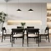 Tangkula Dining Chair W/ Arms Set Of 4 Modern Kitchen Chairs W/ Contoured Backrest Black & Beige