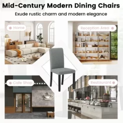 Tangkula Dining Chair Set Of 4 Mid-Century Modern Fabric Upholstered Parson Chairs 15 Tangkula Dining Chair Set Of 4 Mid-Century Modern Fabric Upholstered Parson Chairs -Tangkula GUEST f4857363 50e5 46eb 84b8 b361982422cf