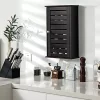 Tangkula Wall Mount Medicine Cabinet Multifunction Bathroom Storage Organizer Espresso
