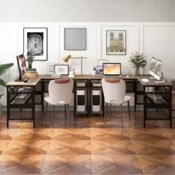 Tangkula L Shaped Desk With Charging Station 55” Reversible Corner Computer Desk With Mesh Storage Shelves CPU Stand 2 Person Gaming Desk -Tangkula GUEST f4c8333f 0b07 4950 87be 8c9586677d1f