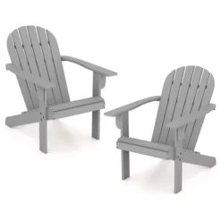 Tangkula 2PCS Patio Adirondack Chair W/ Inclined Seat High Backrest & Wide Armrests -Tangkula GUEST f4e074ca 41d1 4f2c 93fc 1d4532d3d55b