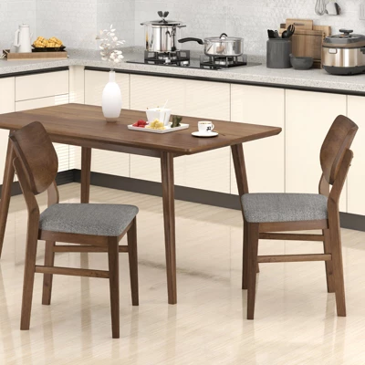 Tangkula Dining Chairs Set Of 4 W/ Rubber Wood Frame Padded Seat Curved Back Living Room 3 Tangkula Dining Chairs Set Of 4 W/ Rubber Wood Frame Padded Seat Curved Back Living Room