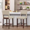 Tangkula 4-Piece Linen Fabric/PVC Leather Counter Height Bar Stool Set W/ Back & Rubber Wood Legs -Tangkula GUEST f6afa1f6 0c4c 4834 a3d3 9148a15f38a7