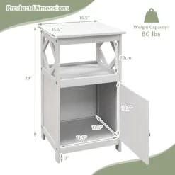 Tangkula Bathroom Floor Cabinet Single Door Storage Cabinet With Open Compartment Anti-Toppling Device Grey/White 20 Tangkula Bathroom Floor Cabinet Single Door Storage Cabinet With Open Compartment Anti-Toppling Device Grey/White -Tangkula GUEST f6dea685 a05b 4cae b356 409d66666d29