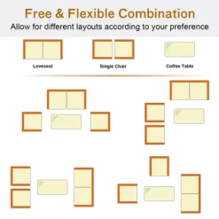 Tangkula 8PCS Rattan Patio Conversation Set Outdoor Furniture Set W/ Cushions -Tangkula GUEST f6f7b12d be15 4261 a668 e712ef912373