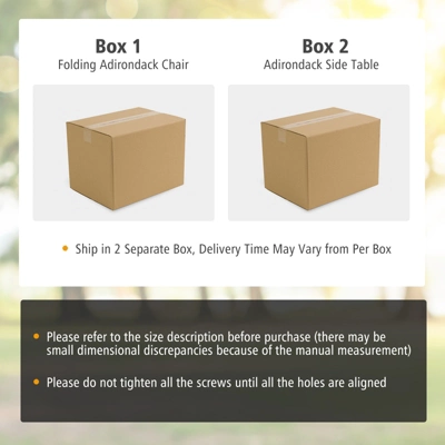 Tangkula Patio 3PCS Adirondack Chair Side Table Set Outdoor Chair Set With End Table Weather Resistant Cup Holder For Backyard Garden White 7 Tangkula Patio 3PCS Adirondack Chair Side Table Set Outdoor Chair Set With End Table Weather Resistant Cup Holder For Backyard Garden White - Image 5