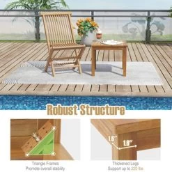 Tangkula 2PCS Outdoor Square Teak Wood End Table Coffee Table For Porch Deck Garden Patio -Tangkula GUEST fa198e8e 43dc 43c6 832e ec2b9e130c46 1