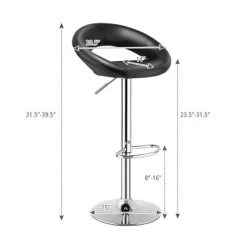 Tangkula Set Of 4 PU Leather Bar Stools Adjustable Kitchen Counter Chairs Black -Tangkula GUEST fa43947b 1cde 4234 9a99 4fdb41c19891