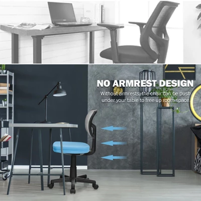 Tangkula Armless Mesh Office Chair Ergonomic Swivel Computer Desk Chair Height Adjustable Task Chair For Adults And Kids 8 Tangkula Armless Mesh Office Chair Ergonomic Swivel Computer Desk Chair Height Adjustable Task Chair For Adults And Kids - Image 6