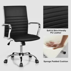 Tangkula PU Leather Office Chair High Back Conference Task Chair W/Armrests -Tangkula GUEST fb5bce80 e10b 490d 8479 c5ba9f033bab