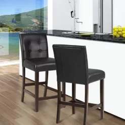 Tangkula Set Of 4 Bar Stools 25inch Counter Height Barstool Pub Chair Rubber Wood Black 13 Tangkula Set Of 4 Bar Stools 25inch Counter Height Barstool Pub Chair Rubber Wood Black -Tangkula GUEST fb81990a 585e 47f7 8c11 87f21bd4cad7