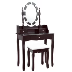 Tangkula Mirrored Vanity Table Set Lighted Makeup Dresser W/ Drawers 15 Tangkula Mirrored Vanity Table Set Lighted Makeup Dresser W/ Drawers -Tangkula GUEST fcb333db 8c89 4ccc b0de a09700adbe80