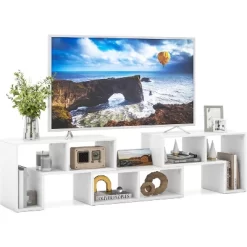 Tangkula 3 PCS Adjustable TV Stand Minimalist Entertainment Center For 43 55 60 65 Inch TV Media Console Table Brown/Black/White 13 Tangkula 3 PCS Adjustable TV Stand Minimalist Entertainment Center For 43 55 60 65 Inch TV Media Console Table Brown/Black/White -Tangkula GUEST fd996286 c1e5 4438 8862 1973f83287d8