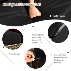 Tangkula 9 Pieces Furniture Set W/ 50,000 BTU Propane Fire Pit Table Patio Black -Tangkula GUEST fddf78d1 87ec 492b 8c3d 29e503ec41f8