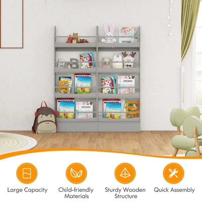 Tangkula 4-Tier Kids Bookshelf Toy Storage Bookcase Rack Wall W/ Anti-toppling Kits 4 Tangkula 4-Tier Kids Bookshelf Toy Storage Bookcase Rack Wall W/ Anti-toppling Kits - Image 2