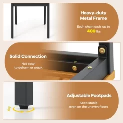 Tangkula 7 PCS Outdoor Dining Set For 6 Acacia Wood Rectangular Table & 6 Armless Chairs -Tangkula GUEST fe4f89a1 135d 4a4e 9605 00c02e7d12ba