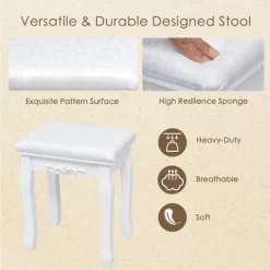 Tangkula Mirrored Vanity Table Set Lighted Makeup Dresser W/ Drawers 13 Tangkula Mirrored Vanity Table Set Lighted Makeup Dresser W/ Drawers -Tangkula GUEST fe4fd73d 8556 4c83 b7fa 65f77fa4807a