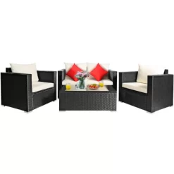 Tangkula 8PCS Rattan Patio Conversation Set Outdoor Furniture Set W/ Cushions -Tangkula GUEST fe623b0a 6eae 4daa bd27 572f81958eca