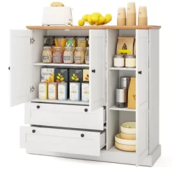 Tangkula Sideboard Buffet Cabinet Kitchen Pantry Hutch Storage Cabinet Farmhouse Credenza -Tangkula GUEST ff120f8c fe6a 4a0b 8d31 1fef1937b412