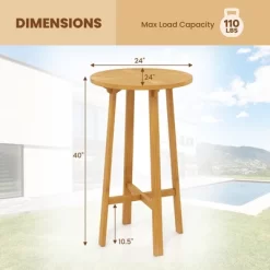 Tangkula 24" Bar Height Table W/ Footrest Patio Bistro Table For Indoors Outdoors 11 Tangkula 24" Bar Height Table W/ Footrest Patio Bistro Table For Indoors Outdoors -Tangkula GUEST ff370955 2fc3 452b 9385 64dfb4a9706a