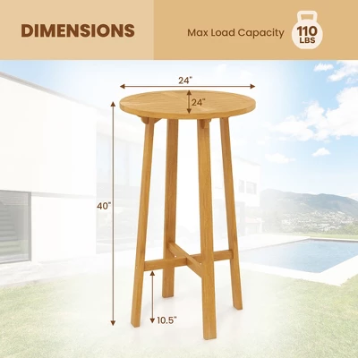 Tangkula 24" Bar Height Table W/ Footrest Patio Bistro Table For Indoors Outdoors 7 Tangkula 24" Bar Height Table W/ Footrest Patio Bistro Table For Indoors Outdoors - Image 5