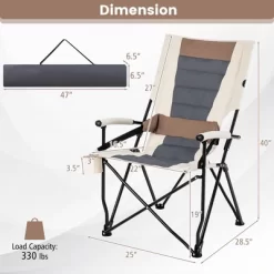 Tangkula Camping Folding Chair W/ Cup Holder 330 LBS Load Capacity For Picnic Camping -Tangkula GUEST ff6a33eb b212 4dbc 874f e70efaa162f0