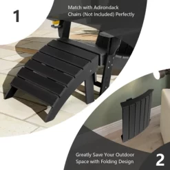 Tangkula Outdoor Adirondack Chair W/Ergonomic Design&Ottoman Lounge Armchair HDPE Chair For Yard&Patio Black/Grey/Turquoise/White 13 Tangkula Outdoor Adirondack Chair W/Ergonomic Design&Ottoman Lounge Armchair HDPE Chair For Yard&Patio Black/Grey/Turquoise/White -Tangkula GUEST fff75152 8ca1 4f98 8bb7 9c699a0c5329